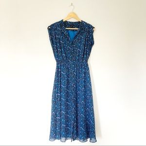 Ann Taylor Floral Button Front Midi Dress